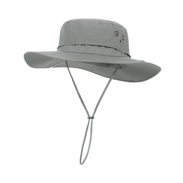 Sombrero de protección solar Plegable de con cuerdas Sombrero de cubo transpirable Sombrero para el sol para Sombrero de , S gris claro Yinane Sombrero de copa
