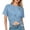 Light Blue, variant on Daznico Women's Crew Neck Short Sleeve Twist Knot Cropped T-Shirt Casual Solid Top,M