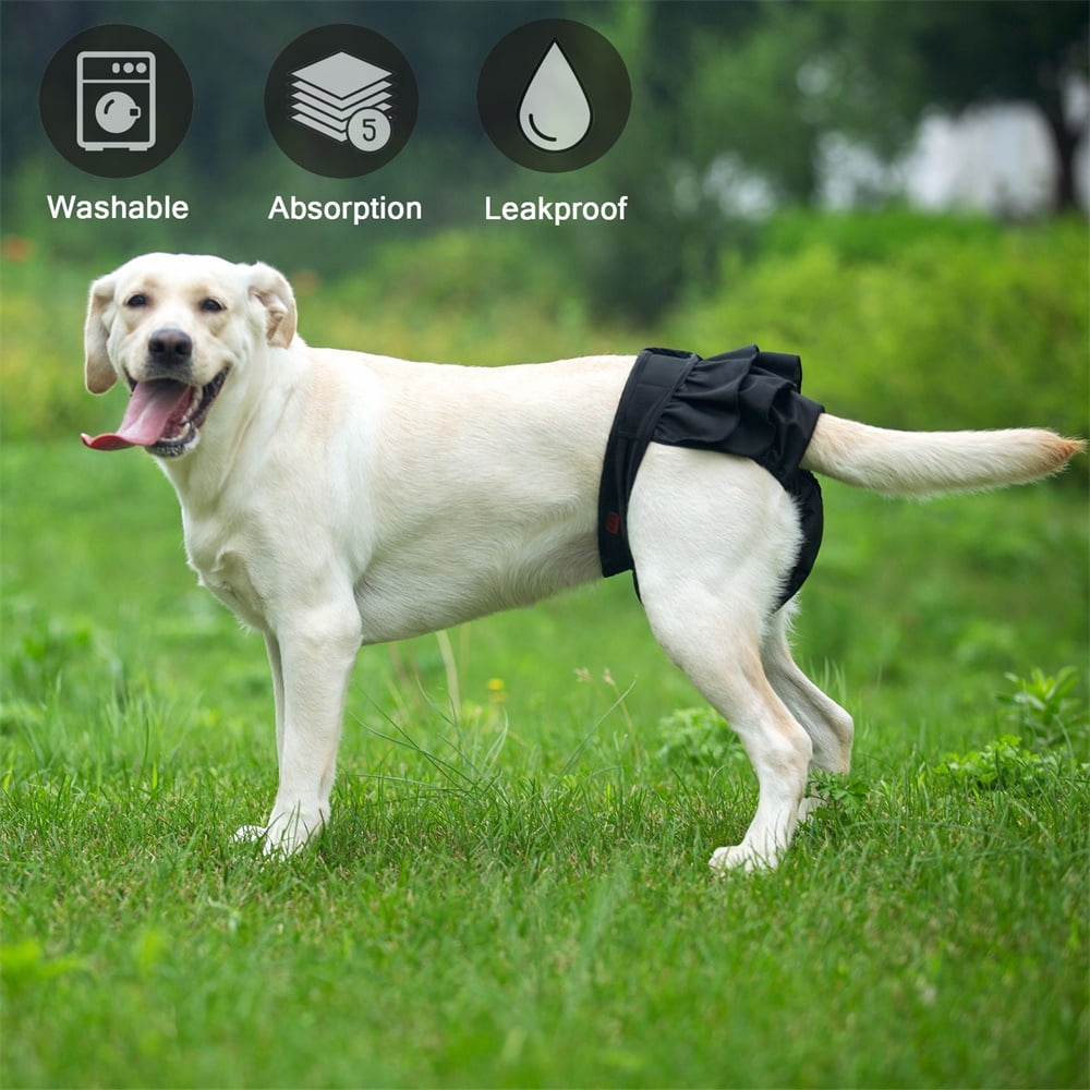 3 Packs Washable Female Dog Diapers, Durable Pet Skirt for Dog Dress, Reusable Pet Diapers and Puppies Dogs Heat Panties for Girl Dogs Menstrual Periods