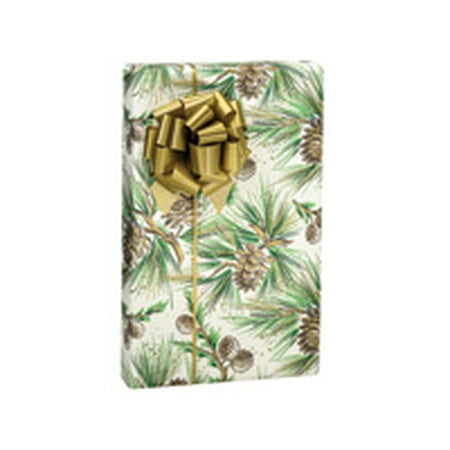 - Green Leaves and Pine Boughs Holiday /Christmas Gift Wrapping Paper 16ft