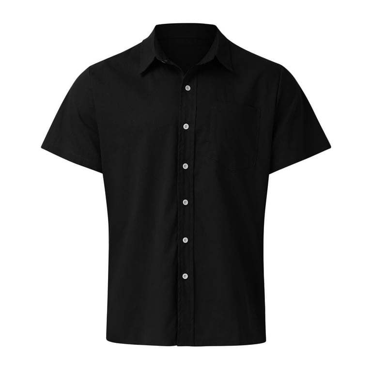 adviicd Boys Short Sleeve Button Down Shirta Lightweight Moisture Wicking  Short Sleeve Fishing Shirt with UPF 50 Black XL 