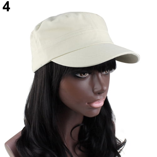 VERMON Cap，Classic Women Men Adjustable Plain Vintage Army Military Cadet Style Cap Hat