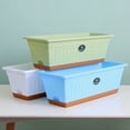 thumbnail image 4 of Cateissary Macetas de plástico para flores, caja Rectangular para cultivo de verduras, cesta para plantar, jardinera con orificio de drenaje para Jardín y Patio Verde, 4 of 6
