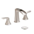 thumbnail image 1 of Fapully Brushed Nickel Bathroom Faucet 3 Hole, Waterfall 8 Inch Widespread Bathroom Sink Faucet with Pop-up Drain, Two-Handle Faucet for Bathroom Sink, 1 of 9
