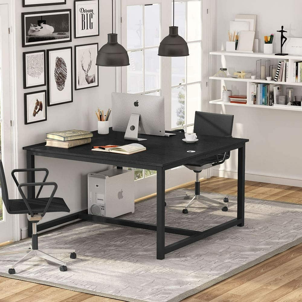 Tribesigns Computer Desk, 47 x 47 inch Extra Large Two Person Desk