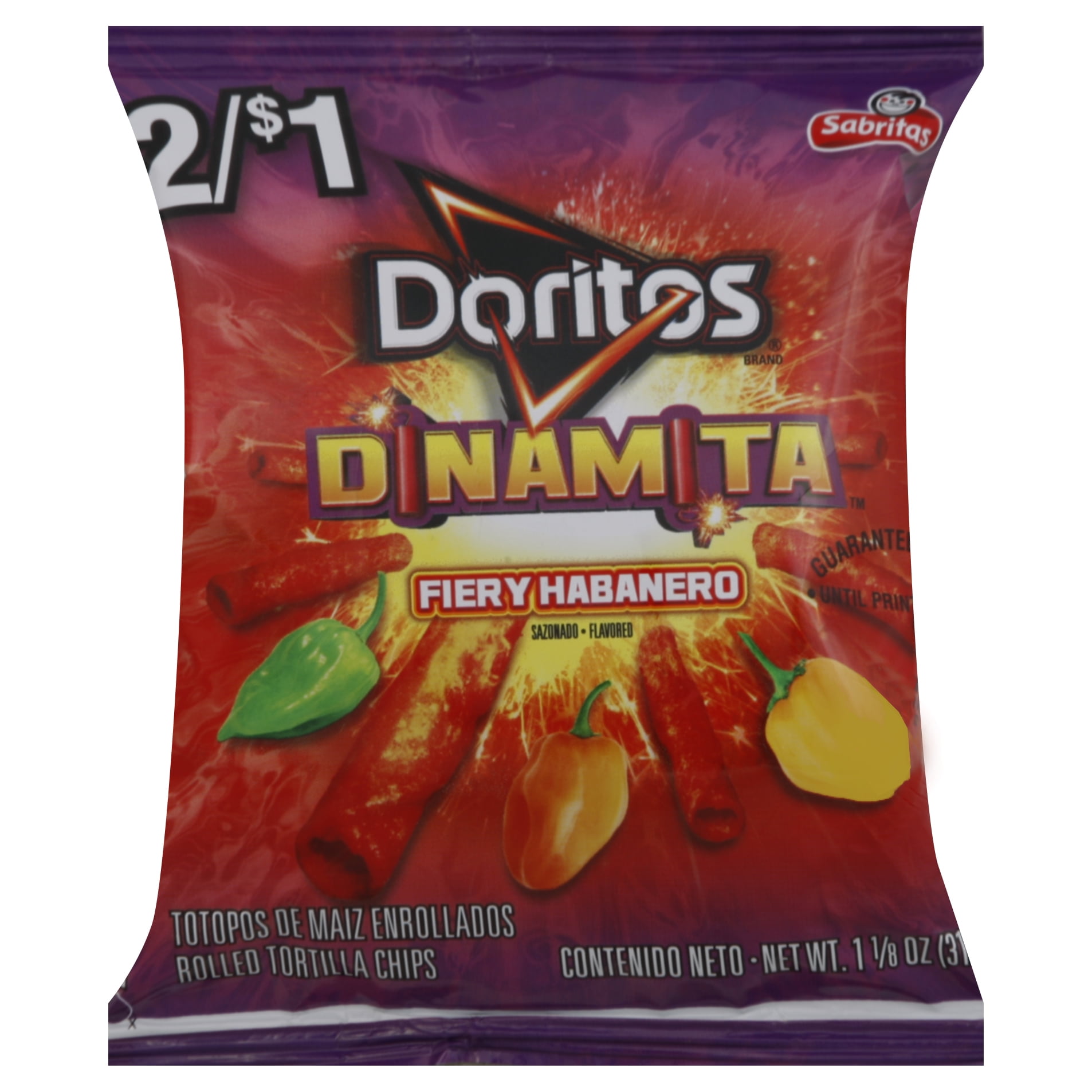 Doritos Dinamita Fiery Habanero Rolled Tortilla Chips 1125 Ounces