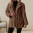 thumbnail image 2 of Enjoytime Fall Winter Fleece Jacket Women Notch Lapel Button Down Long Sleeve Coat Casual Warm Fuzzy Outerwear with Pocket, 2 of 7