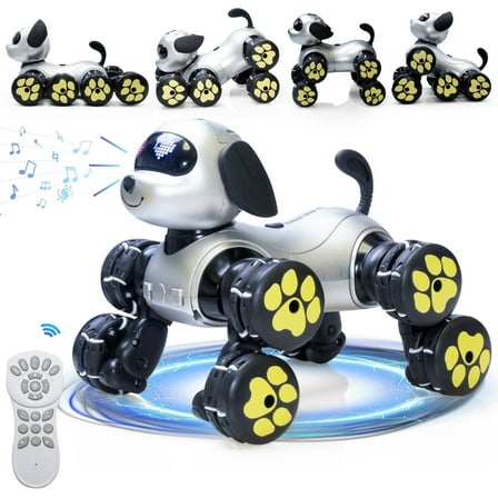 SaveJoy Remote Control Smart Dogs with Infrared Gesture, Interactive Toy Puppy RC Pets Electric Toys for Boys Girls Toddlers Age 3 
