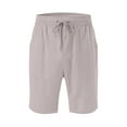thumbnail image 6 of Prolriy Bermuda Shorts for Women, Knee Length Cotton Linen Elastic Waist Drawstring Shorts Summer Pants Women's Shorts Grey XL, 6 of 9
