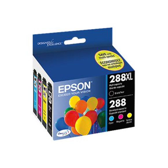 Epson 288/288XL - 4-pack - Hight Capacity (black) + Standard Capacity - black, yellow, cyan, magenta - original - ink cartridge - for Expression Home XP-240, XP-330, XP-340, XP-430, XP-434, XP-440, XP-446