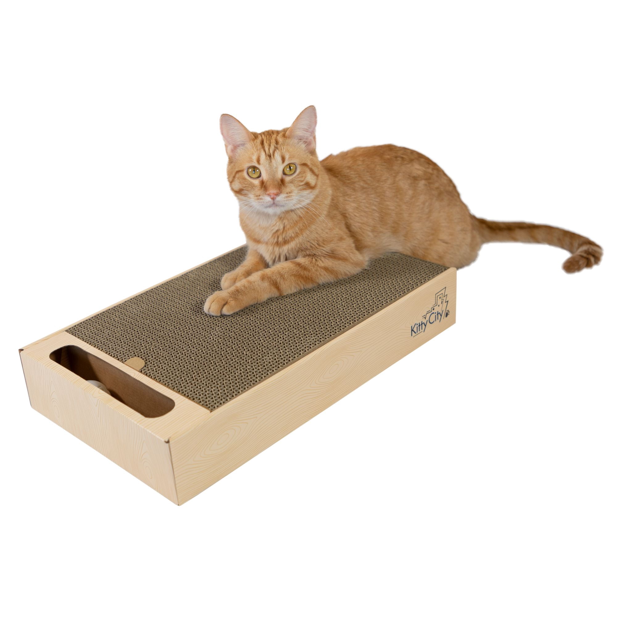 Kitty City Catnip Infused Scratchers with Ball Track