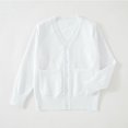 thumbnail image 7 of AUDeals Boys Girls Knit Cardigan V-Neck Long Sleeve Button Sweater Knitted Cotton School Uniform Preppy Fall Ribbed Sweater Jacket Tops (White, 11-12 Years), 7 of 7