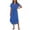 Blue, variant on Vivianyo HD Women's Collar Full Button Belted Shirt Midi Dress, Solid Short Sleeve Self Tie Waist Split Hem Dresses for Women Summer Beach, Women's Orange, Sizes S-3XL