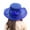 Blue, variant on Fascinators Hats for Women Elegant Flower Organza Sun Hat Derby Wedding Tea Party Beach Wide Brim Hats Red