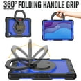 thumbnail image 4 of TECH CIRCLE Case for Lenovo Smart Tab M10 HD (2nd Gen) (10.1") (Model TB-X306X) with [Screen Protector] - Drop Proof Protective Kickstand Case Portable Handle Sturdy Rugged Cover, Black+Blue, 4 of 8