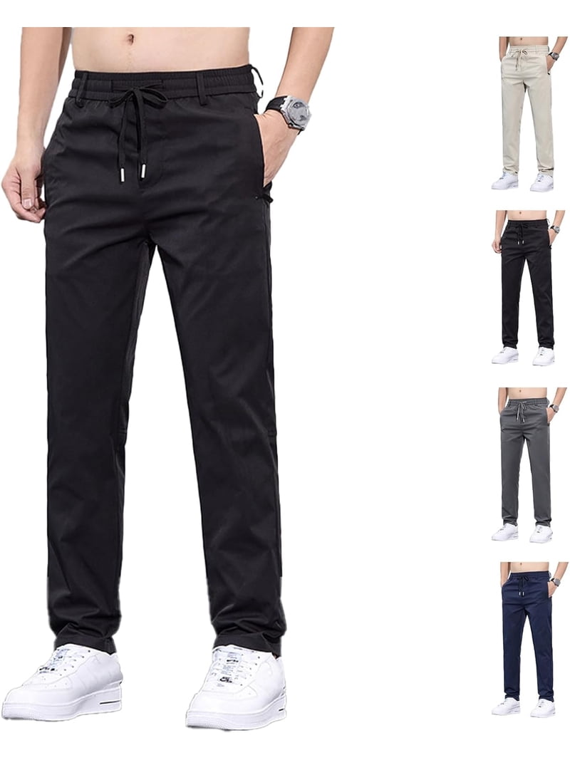 Ice Silk Mesh Panel Casual Pants, Comfort for Man Over 55, Stretch