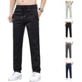 thumbnail image 4 of Ice Silk Mesh Panel Casual Pants, Comfort for Man Over 55, Stretch Breathable Quick Drying Pant with Pockets, 4 of 8