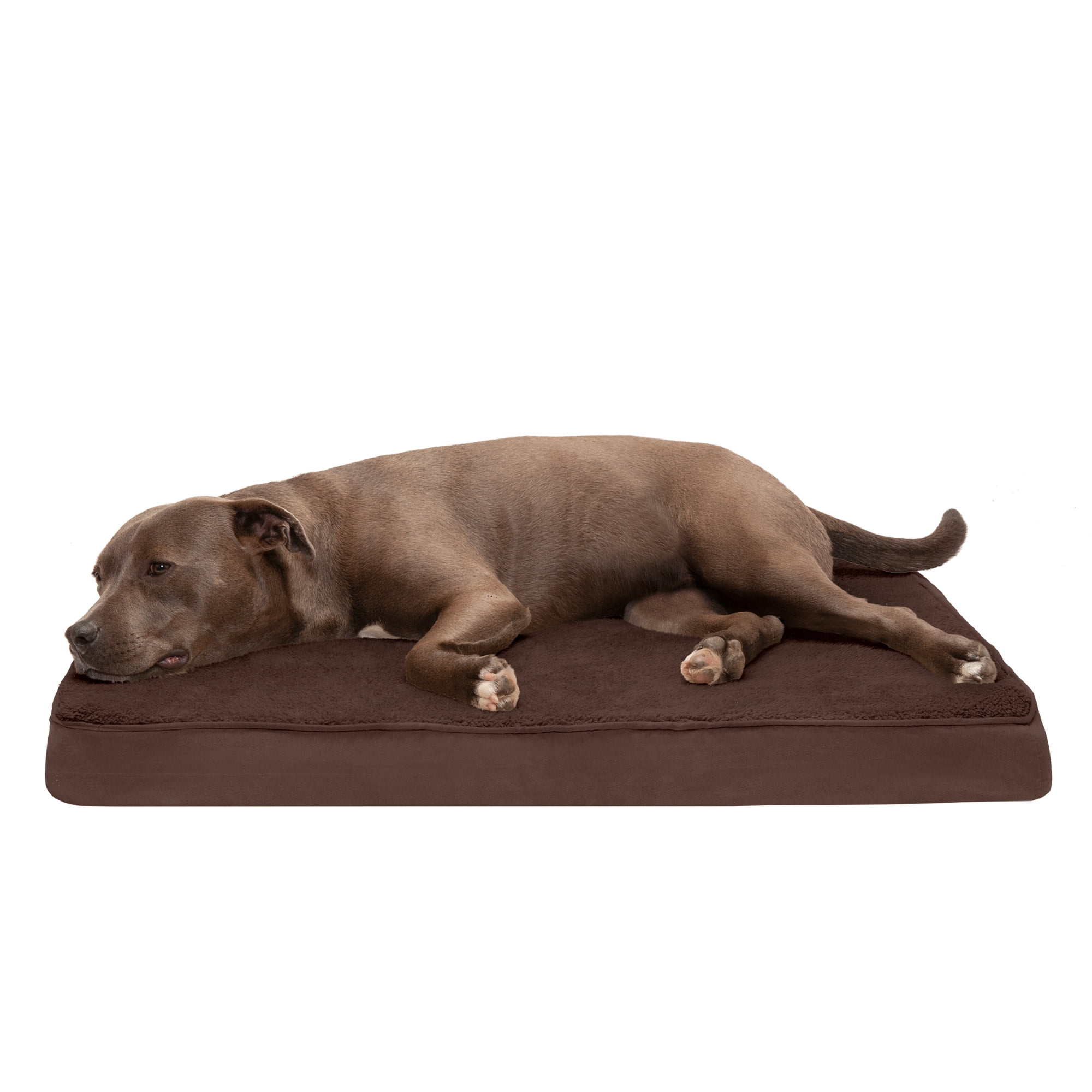 FurHaven Pet Dog Bed Deluxe Cooling Gel Memory Foam Orthopedic Terry