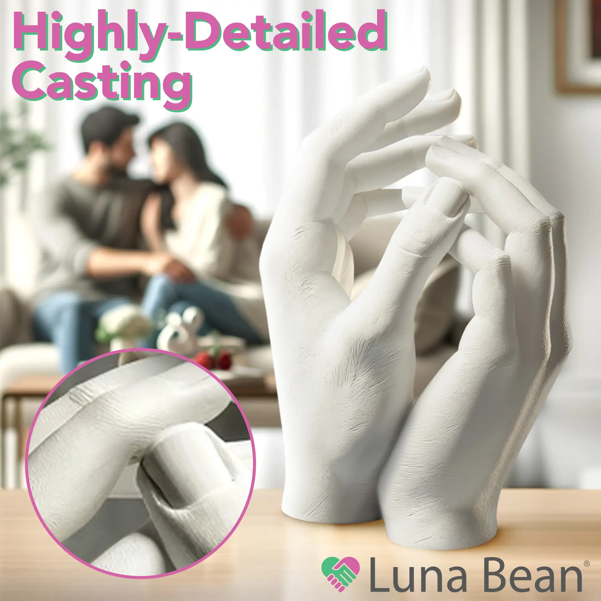 Original Hand Casting Kit – Couples Keepsake, Family Keepsake, & Anniversary Gift for Her