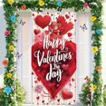 thumbnail image 4 of Fmbmuo 71x35 Inch Door Cover Machine Washable Heart-Shaped Red Valentine's Day Decoration, Seasonal Home Decor Minimalist Cozy Holiday Door Backdrop Easy to Hang, 4 of 5