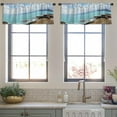 thumbnail image 4 of LALILO Kitchen Curtain Valance Sea Waves Rocks Wild Stone Rod Pocket Window Curtain 52"x 18" Set of 2, 4 of 7