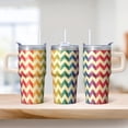 thumbnail image 2 of 20oz Travel Tumbler with Handle and Straw, Geometric Stainless Steel Double Wall Insulated Coffee Mug Leak-Proof, 2 of 5