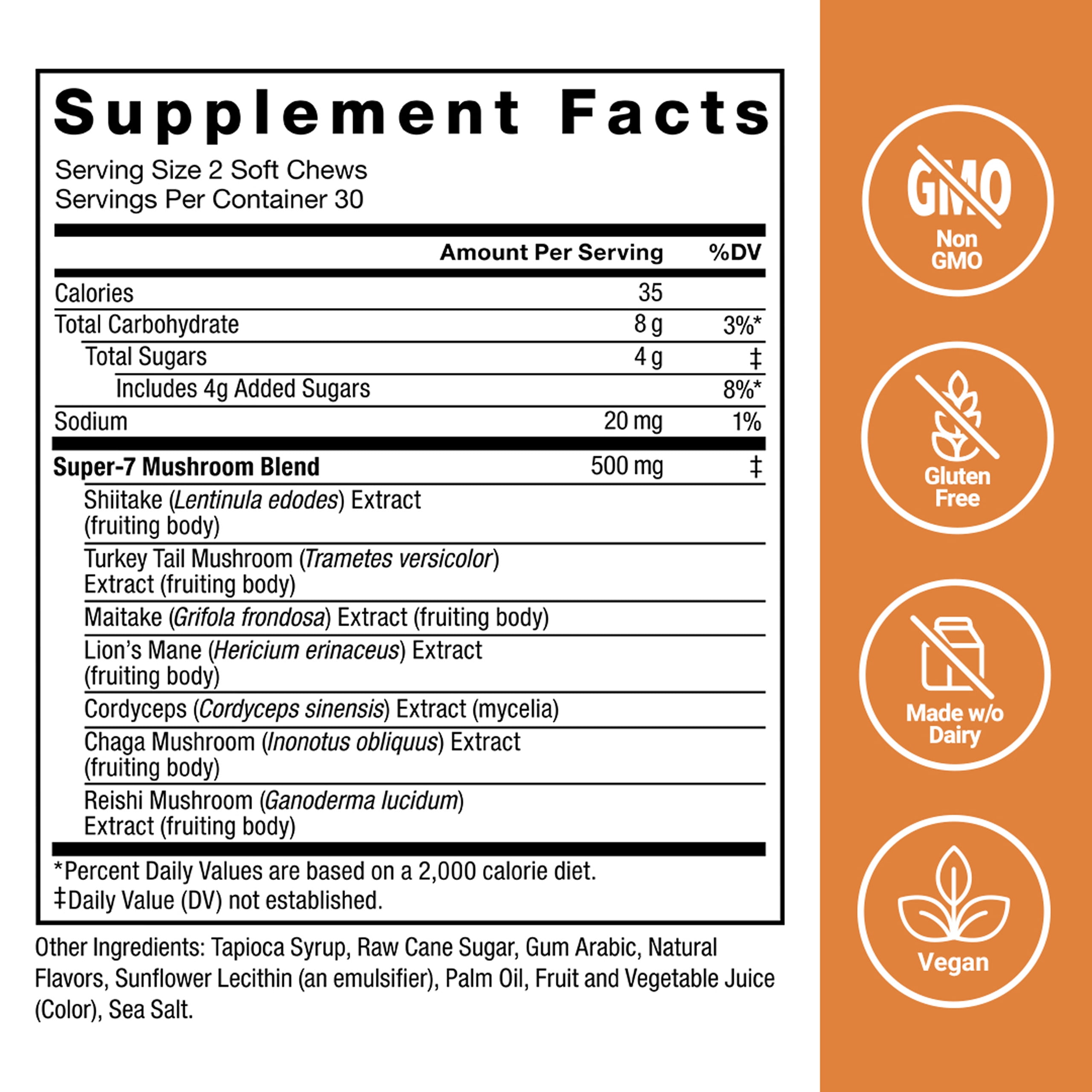 Force Factor Modern Mushrooms, Mushroom Supplement, Lion’s Mane, Cordyceps & Reishi for Energy Support, Focus, Digestion, Cinnamon Roll, 60 Soft Chews