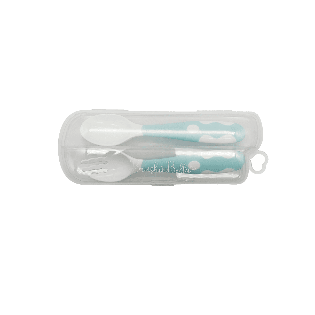 BrushinBella Silicone Baby Weaning Spoon – Soft Self-Feeding Spoon for Babies & Toddlers, BPA-Free, Dishwasher-Safe (Tiffany Blue)
