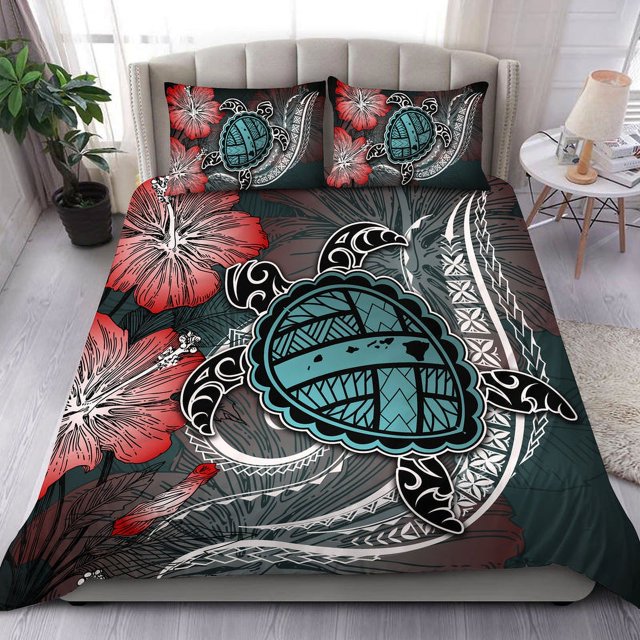 Juego de cama Hawaii Turtle Map Hibiscus Polynesian - Ah