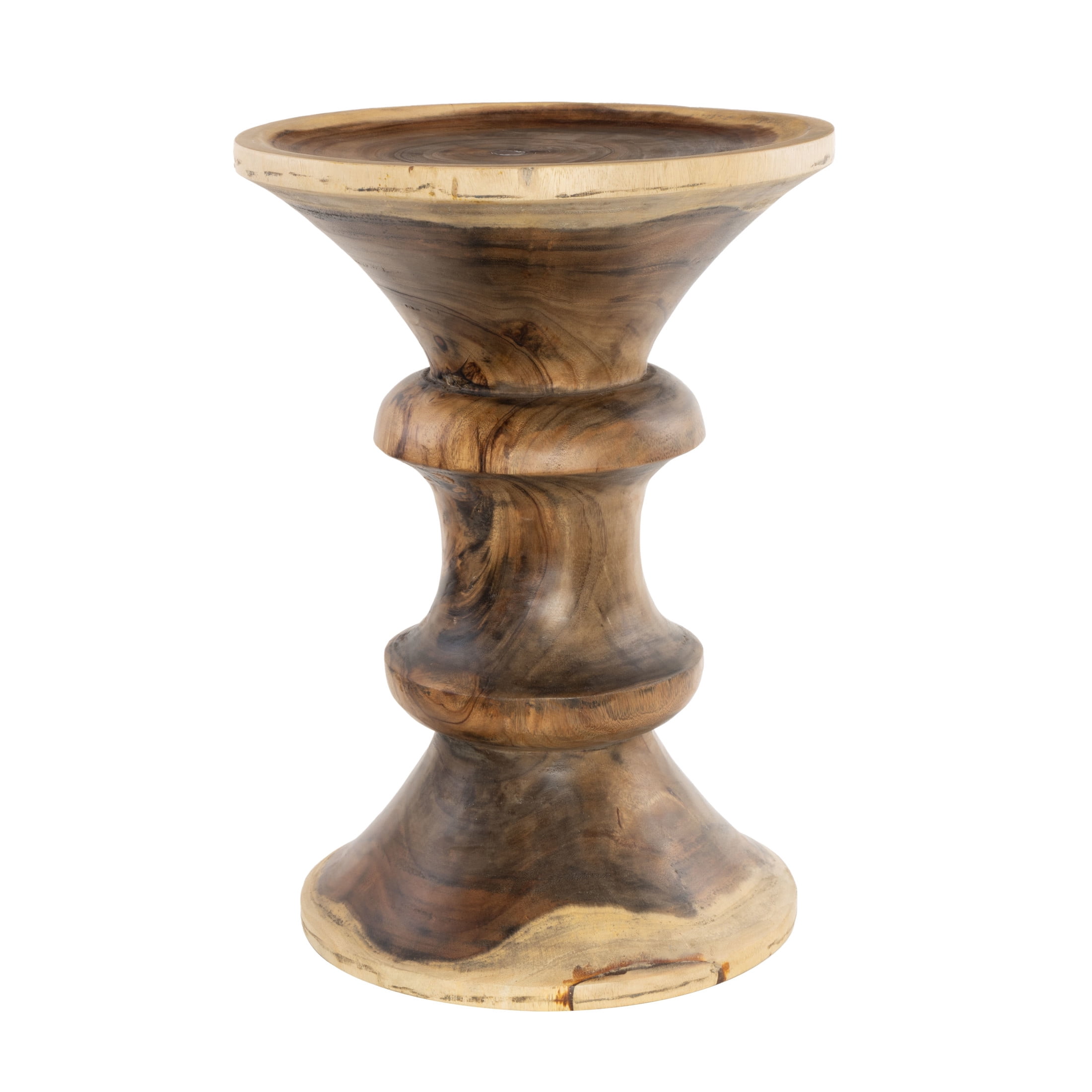 DecMode 16" x 22" Brown Wood Handmade Geometric Accent Table, 1-Piece