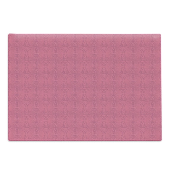 Damask Cutting Board, Traditional Flower with Baroque Inspirations on Pastel Colored Background, Decorative Tempered Glass Cutting and Serving Board, Large Size, Pale Pink Dried Rose, by Ambesonne