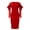 Red, variant on Plus Size Women Lace Stitching High Waist Bodycon Midi Dress Elegant Long Sleeve Office Dress