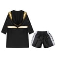 thumbnail image 4 of Yartina Kids Boys 3 Piece Metallic Satin Hooded Robe with Belt and Shorts Set Boxing Boxing Costume B1 16, 4 of 5