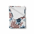 thumbnail image 2 of Floral Soft Flannel Fleece Throw Blanket, Vintage Flowers in Bloom on Plain Background, Cozy Plush for Indoor and Outdoor Use, 50" x 70", Rust Dark Blue, by Ambesonne, 2 of 6