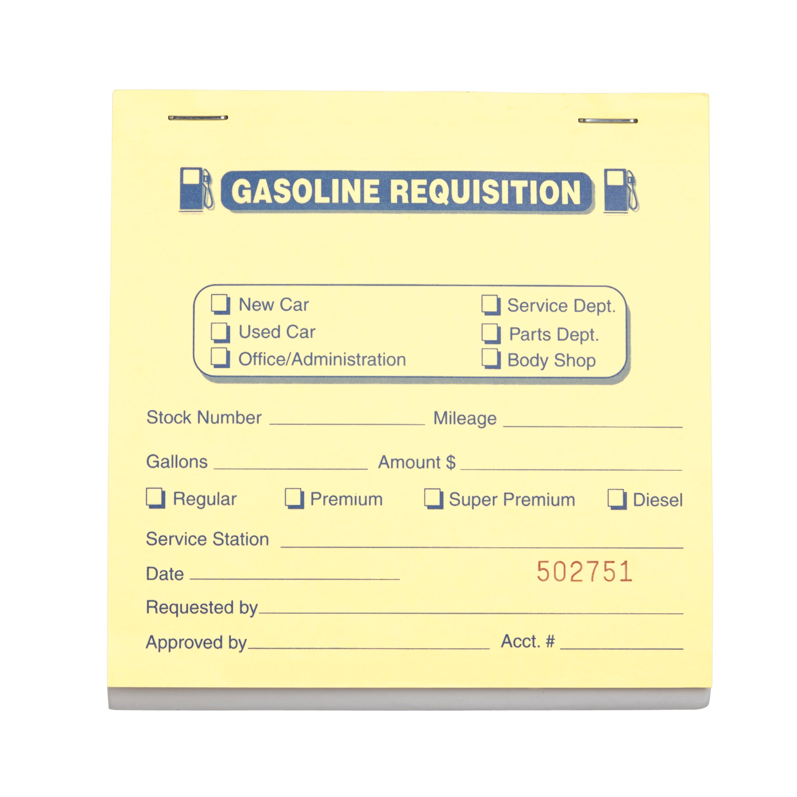 SSWBasics 3-Part Gasoline Requisition Book - 5 1/2"H x 4 1/4"W - Book of 25