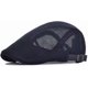 thumbnail image 1 of ZHAOCHENG Gorro de verano de malla transpirable para hombre, boina de vendedor de periódicos ajustable, gorra plana tipo hiedra, azul marino, 1 of 5