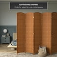 thumbnail image 6 of Red Lantern 7 ft. Tall Diamond Weave Room Divider - Dark Beige - 6 Panel, 6 of 6