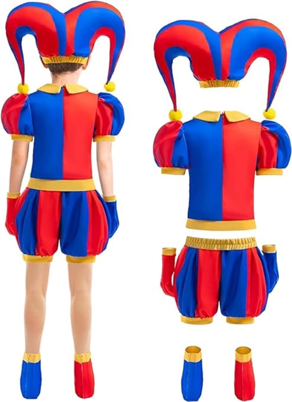 KAWELL Clown-Inspired Unisex Fancy-Dress Costume for Child, Toddler 3-4 Years