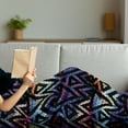 thumbnail image 3 of Geometric Soft Flannel Fleece Blanket, Galaxy Themed Background with Geometrical Shapes Triangles and Lines Lace Pattern, Cozy Plush for Indoor and Outdoor Use, 50" x 60", Multicolor, by Ambesonne, 3 of 5