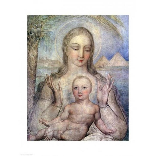 Posterazzi BALXJL60975LARGE la Vierge et l'Enfant en Egypte 1810 Affiche Imprimée par William Blake - 24 x 36 Po - Grand
