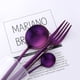thumbnail image 5 of Juego de cubiertos morados de 4 piezas, cubiertos de acero inoxidable, juego de cena, cuchillo dorado, tenedor, cuchara, vajilla púrpura, 5 of 5