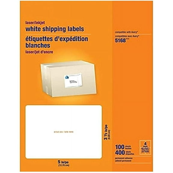 MyOfficeInnovations Laser/Inkjet Shipping Labels 3 1/2" x 5" Bright White 792124