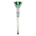 thumbnail image 3 of Clara Pucci 14K White Gold 1.05ct Emerald Solitaire with Accents Ring, 3 of 8
