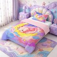 thumbnail image 2 of Manfei Amphibian Axolotl Print Twin Comforter Sets,Magical Animal Bedding Set,Pink Reversible,2-Piece,1 Comforter and 1 Pillowcase, 2 of 7
