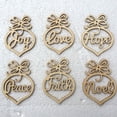 thumbnail image 4 of 6Pcs Christmas Decorations Wooden Ornament Xmas Tree Hanging Tags Pendant Decor, 4 of 6