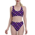 thumbnail image 2 of Picia Purple Mardi Gras Women's High Waisted Bikini Scoop Neck Swimsuit Two Pieces Bathing Suit-Medium, 2 of 8