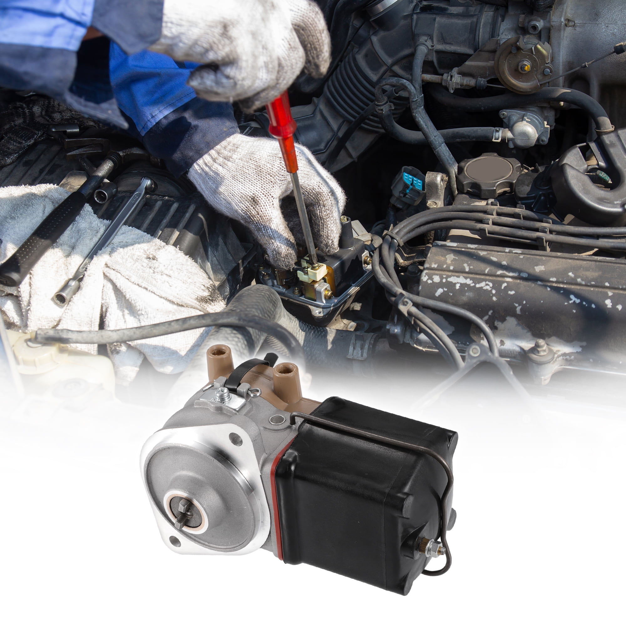 Unique Bargains 1 Set Front Mount Tractor Replacement with 12V Ignition Distributor Kit for Ford 8N Tractor Metal