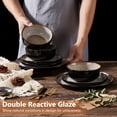 thumbnail image 3 of Vesteel Dinnerware Sets for 4, 12Pcs Double Reactive Glaze Plates and Bowls Set, Farmhouse Handmade Stoneware Sets for Home Restaurant, Microwave & Dishwasher Safe, Khaki, 3 of 8