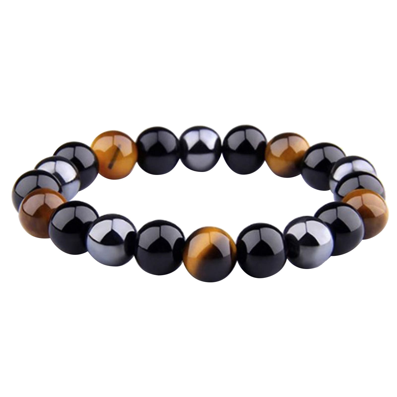 Anklet for Women 8Mm Hematite Natural Jade Hand String Weaving Pull Adjustable Bracelet Gemstone Anklets for Women
