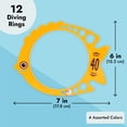 thumbnail image 5 of 12 Pack Fish Pool Rings for Diving, Underwater Swim Dive Rings, Summer Sinking Swimming Toys, (7x6 in, 4 Colors), 5 of 11